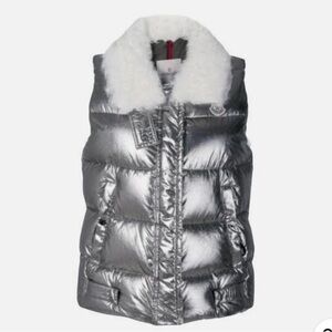 Moncler Kerria Metallic Vest with Shearling